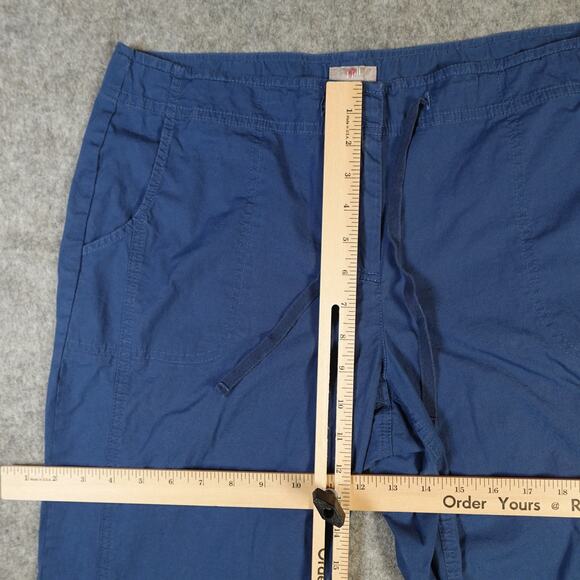 J. Jill Pants Womens 12 Stretch Cargo Ankle Cropped Casual Straight Leg Blue - Picture 3 of 11